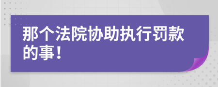 那个法院协助执行罚款的事！