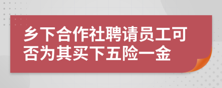 乡下合作社聘请员工可否为其买下五险一金