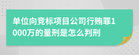 单位向竞标项目公司行贿罪1000万的量刑是怎么判刑
