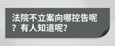 法院不立案向哪控告呢？有人知道呢？