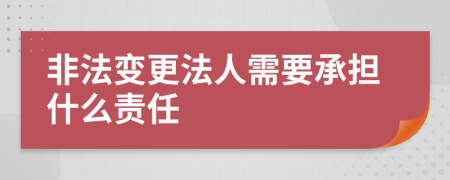 非法变更法人需要承担什么责任