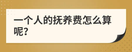 一个人的抚养费怎么算呢？