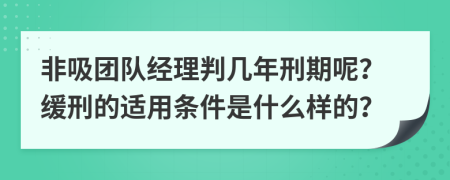 非吸团队经理判几年刑期呢？缓刑的适用条件是什么样的？