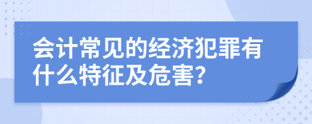 会计常见的经济犯罪有什么特征及危害？