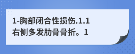 1-胸部闭合性损伤.1.1右侧多发肋骨骨折。1