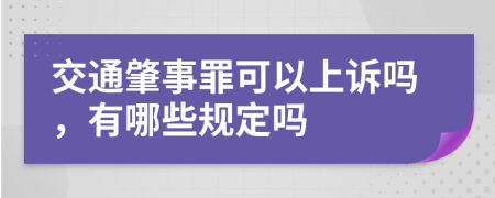 交通肇事罪可以上诉吗，有哪些规定吗
