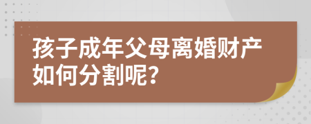 孩子成年父母离婚财产如何分割呢？