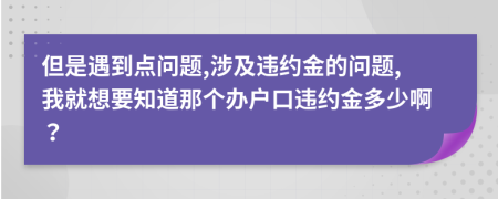 但是遇到点问题,涉及违约金的问题,我就想要知道那个办户口违约金多少啊？