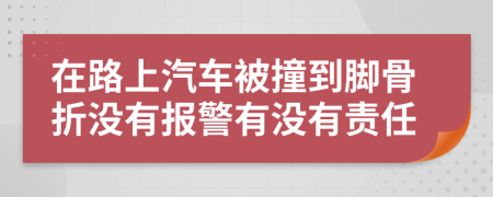 在路上汽车被撞到脚骨折没有报警有没有责任