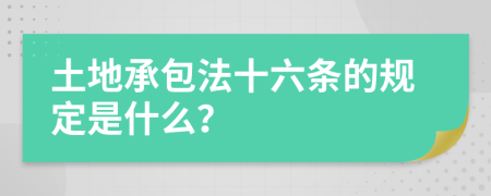 土地承包法十六条的规定是什么？