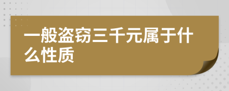一般盗窃三千元属于什么性质
