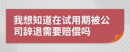 我想知道在试用期被公司辞退需要赔偿吗