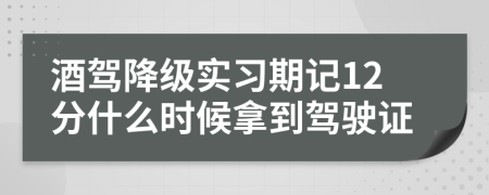 酒驾降级实习期记12分什么时候拿到驾驶证