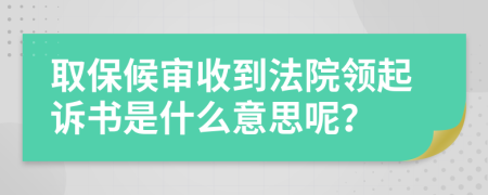 取保候审收到法院领起诉书是什么意思呢？