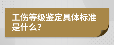 工伤等级鉴定具体标准是什么？