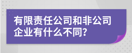 有限责任公司和非公司企业有什么不同？