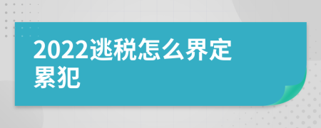 2022逃税怎么界定累犯