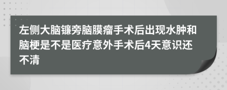 左侧大脑镰旁脑膜瘤手术后出现水肿和脑梗是不是医疗意外手术后4天意识还不清