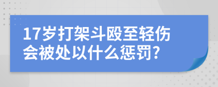 17岁打架斗殴至轻伤会被处以什么惩罚?