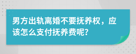 男方出轨离婚不要抚养权，应该怎么支付抚养费呢？