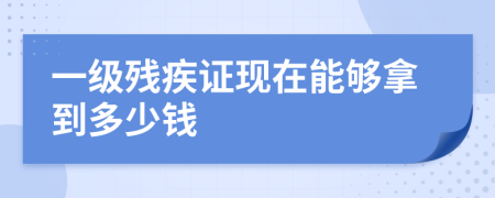 一级残疾证现在能够拿到多少钱