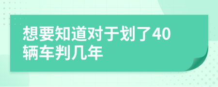 想要知道对于划了40辆车判几年