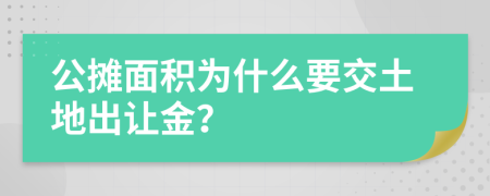 公摊面积为什么要交土地出让金？