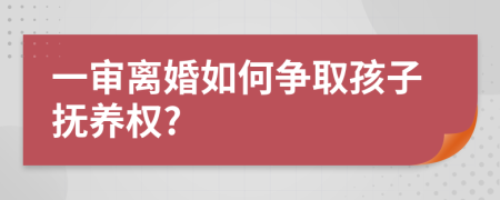 一审离婚如何争取孩子抚养权?