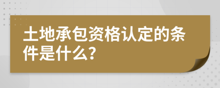 土地承包资格认定的条件是什么？