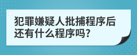 犯罪嫌疑人批捕程序后还有什么程序吗?