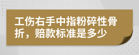 工伤右手中指粉碎性骨折，赔款标准是多少