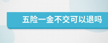 五险一金不交可以退吗