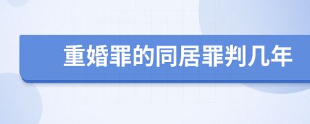 重婚罪的同居罪判几年