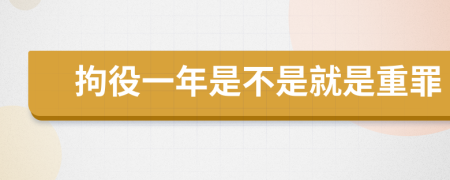 拘役一年是不是就是重罪