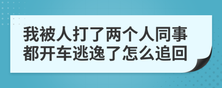 我被人打了两个人同事都开车逃逸了怎么追回