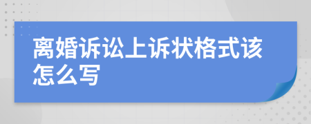 离婚诉讼上诉状格式该怎么写