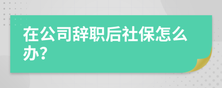 在公司辞职后社保怎么办？