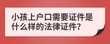 小孩上户口需要证件是什么样的法律证件？