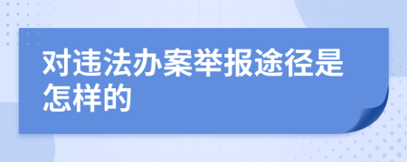 对违法办案举报途径是怎样的