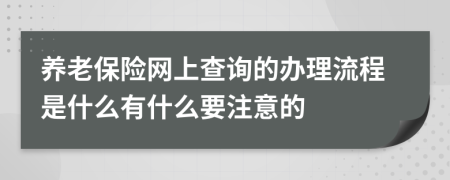 养老保险网上查询的办理流程是什么有什么要注意的