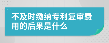 不及时缴纳专利复审费用的后果是什么