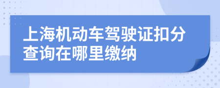 上海机动车驾驶证扣分查询在哪里缴纳