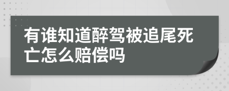 有谁知道醉驾被追尾死亡怎么赔偿吗