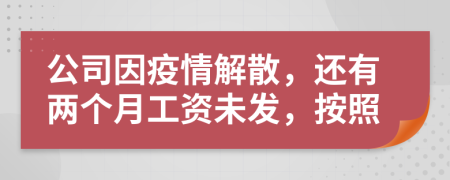 公司因疫情解散，还有两个月工资未发，按照