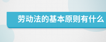 劳动法的基本原则有什么