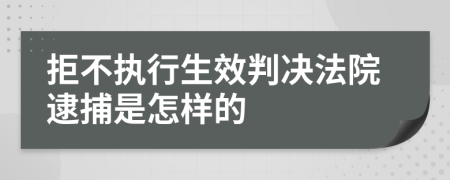 拒不执行生效判决法院逮捕是怎样的