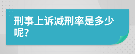 刑事上诉减刑率是多少呢？