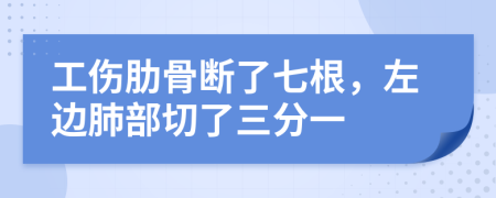 工伤肋骨断了七根，左边肺部切了三分一