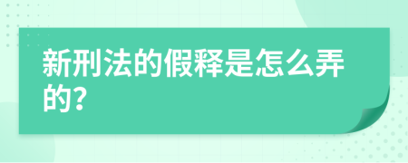 新刑法的假释是怎么弄的？