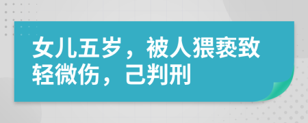 女儿五岁，被人猥亵致轻微伤，己判刑